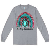 Heather Grey be my valentine gemstone rainbow Long Sleeve Tee - JahusDesignShop