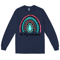 Navy be my valentine gemstone rainbow Long Sleeve Tee - JahusDesignShop