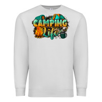Dove Grey camping life Premium Sweatshirt - NancyCooperArtShop