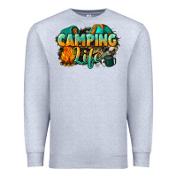 Heather Grey camping life Premium Sweatshirt - NancyCooperArtShop