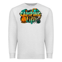 Oatmeal Heather camping life Premium Sweatshirt - NancyCooperArtShop