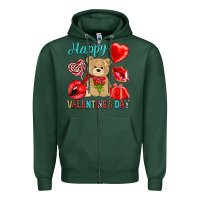 Sports Green happy valentines day Zipper Hoodie - NancyCooperArtShop