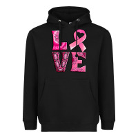 Black Breast Cancer love Heavyweight Hoodie - NancyCooperArtShop
