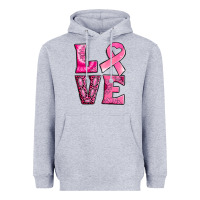 Heather Grey Breast Cancer love Heavyweight Hoodie - NancyCooperArtShop