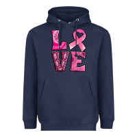 Navy Breast Cancer love Heavyweight Hoodie - NancyCooperArtShop