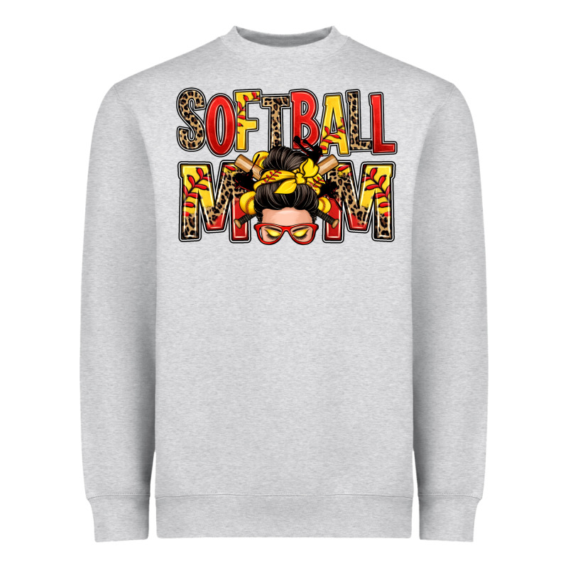 Softball Mom Messy Bun Heavyweight Sweatshirt by Zillion Design Studio | Teevron