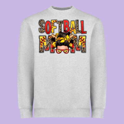 Softball Mom Messy Bun Heavyweight Sweatshirt Designed By Zillion Design Studio