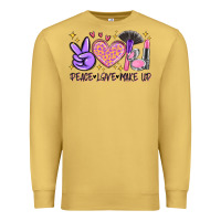 Antique Gold peace love make up Premium Sweatshirt - MaliasSmallBusiness