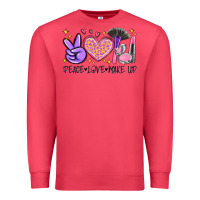 Cardinal peace love make up Premium Sweatshirt - MaliasSmallBusiness
