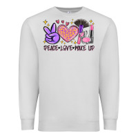 Dove Grey peace love make up Premium Sweatshirt - MaliasSmallBusiness