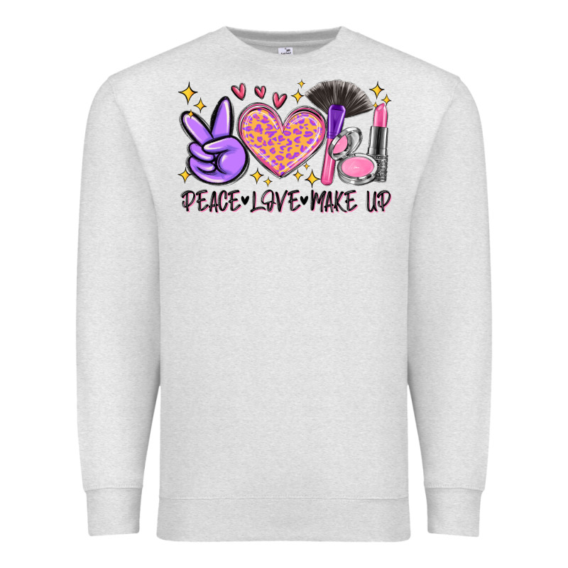 Peace Love Make Up Premium Sweatshirt by MaliasSmallBusiness | Teevron