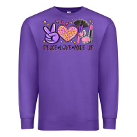 Purple peace love make up Premium Sweatshirt - MaliasSmallBusiness