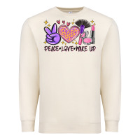 Sandshell peace love make up Premium Sweatshirt - MaliasSmallBusiness