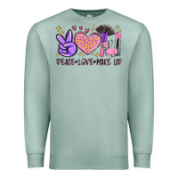Seafoam peace love make up Premium Sweatshirt - MaliasSmallBusiness