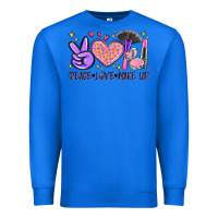 True Royal peace love make up Premium Sweatshirt - MaliasSmallBusiness