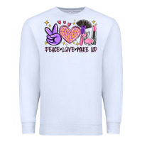 White peace love make up Premium Sweatshirt - MaliasSmallBusiness