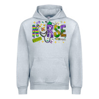 Heather Grey Mardi Gras Nurse Urban Hoodie - NancyCooperArtShop