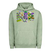 Pigment Oil Green Mardi Gras Nurse Urban Hoodie - NancyCooperArtShop
