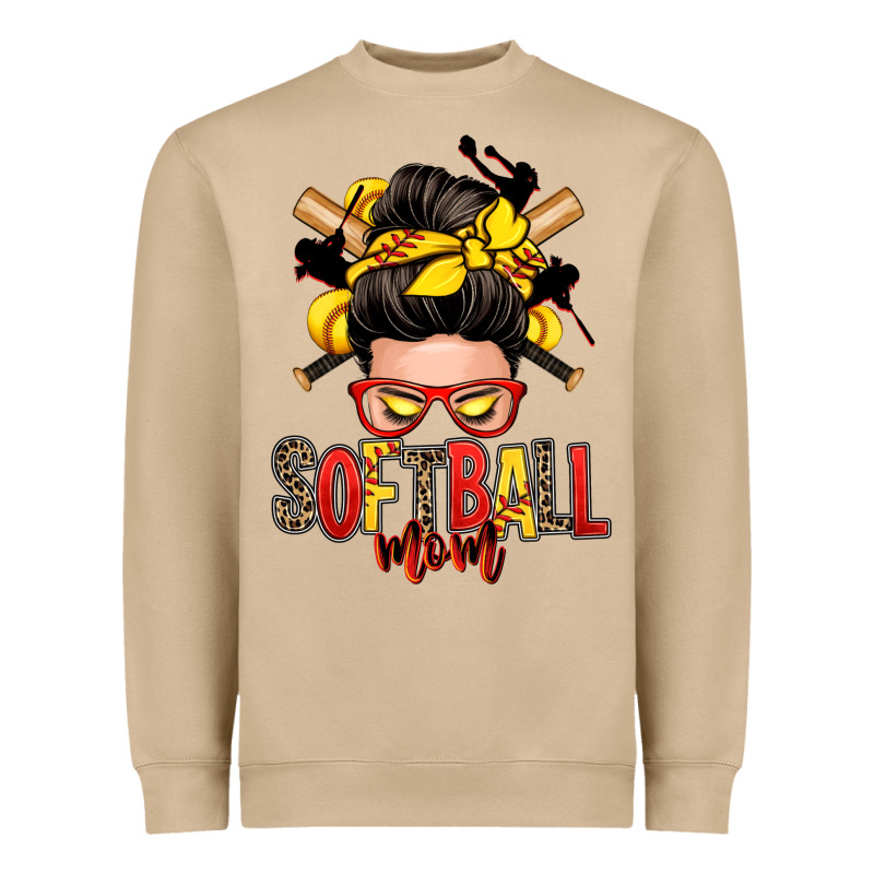 Softball Mom Messy Bun Heavyweight Sweatshirt by Zillion Design Studio | Teevron