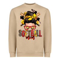 Mushroom softball mom messy bun Heavyweight Sweatshirt - Zillion Design Studio