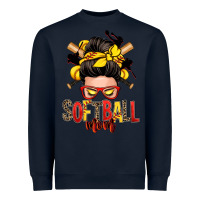 Navy softball mom messy bun Heavyweight Sweatshirt - Zillion Design Studio