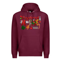 Burgundy Registered Nurse Christmas Premium Hoodie - LillyAllenDesigns