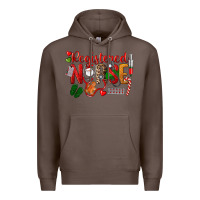 Coffee Registered Nurse Christmas Premium Hoodie - LillyAllenDesigns