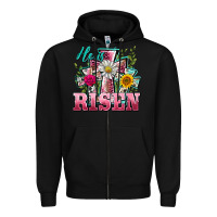 Black he is risen cross easter Zipper Hoodie - BarkalooDesign