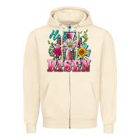 Sandshell he is risen cross easter Zipper Hoodie - BarkalooDesign
