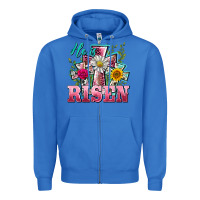 True Royal he is risen cross easter Zipper Hoodie - BarkalooDesign