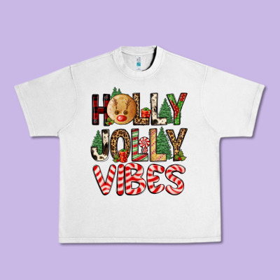 Holly Jolly Vibes Urban Heavy Tee Designed By Fadigitalartstudio