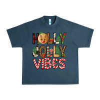 Midnight Navy holly jolly vibes Urban Heavy Tee - FaDigitalArtStudio