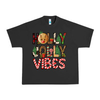 Pigment Black holly jolly vibes Urban Heavy Tee - FaDigitalArtStudio