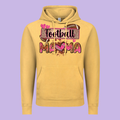 Football Mama With Leopard Vintage Hoodie Designed By Zillion Design Studio