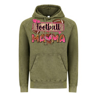 Vintage Olive football mama with leopard Vintage Hoodie - Zillion Design Studio
