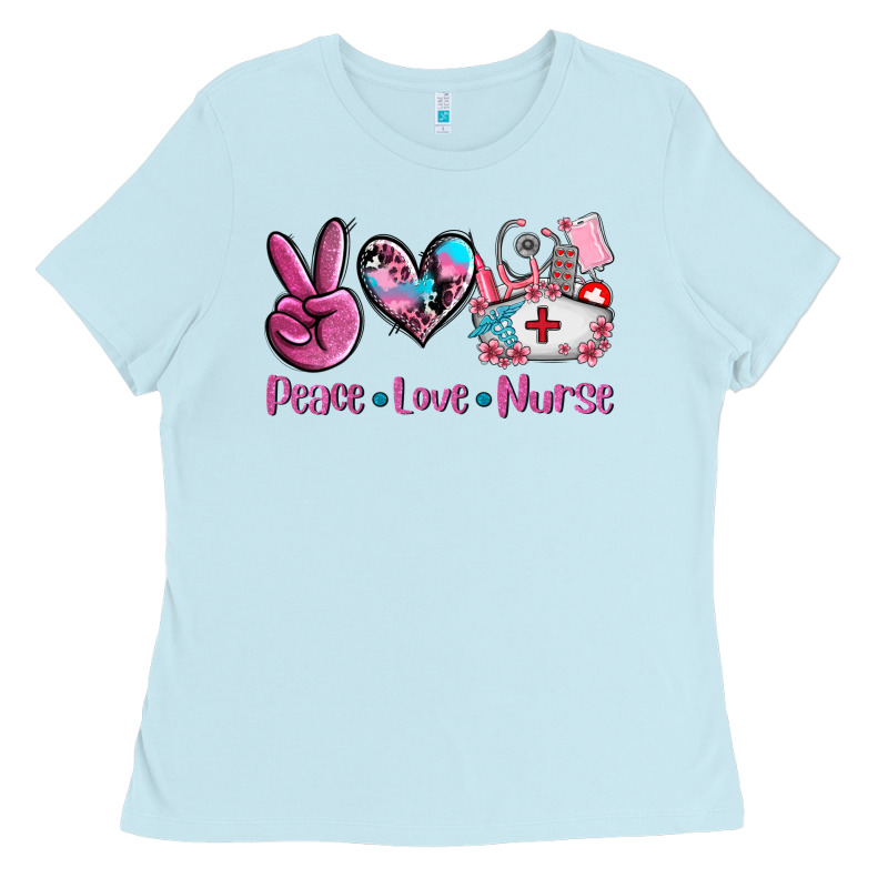 Peace Love Nurse Ladies Tee by AdoDesignShop | Teevron