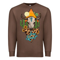Chestnut free spirit bull skull Premium Sweatshirt - MaliasSmallBusiness