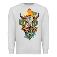 Dove Grey free spirit bull skull Premium Sweatshirt - MaliasSmallBusiness