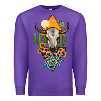 Purple free spirit bull skull Premium Sweatshirt - MaliasSmallBusiness