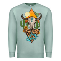 Seafoam free spirit bull skull Premium Sweatshirt - MaliasSmallBusiness