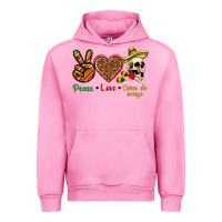 Fuchsia Pink Peace Love Cinco De Mayo Urban Hoodie - texasbilliewilder