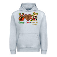 Heather Grey Peace Love Cinco De Mayo Urban Hoodie - texasbilliewilder