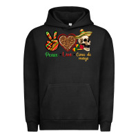Pigment Black Peace Love Cinco De Mayo Urban Hoodie - texasbilliewilder