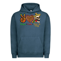 Pigment Midnight Navy Peace Love Cinco De Mayo Urban Hoodie - texasbilliewilder