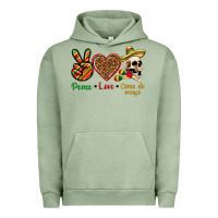 Pigment Oil Green Peace Love Cinco De Mayo Urban Hoodie - texasbilliewilder