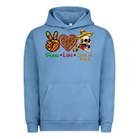 Pigment Pebble Blue Peace Love Cinco De Mayo Urban Hoodie - texasbilliewilder
