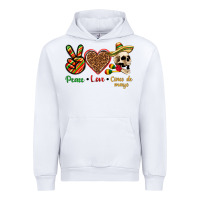 White Peace Love Cinco De Mayo Urban Hoodie - texasbilliewilder