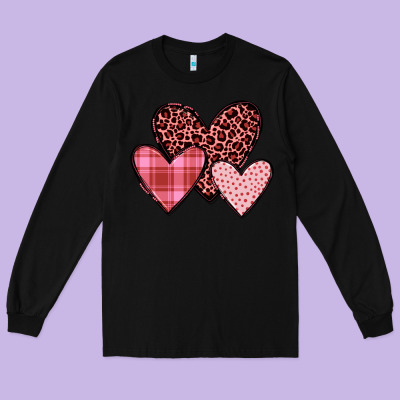 Hearts Long Sleeve Tee Designed By Jahusdesignshop