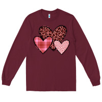 Burgundy hearts Long Sleeve Tee - JahusDesignShop