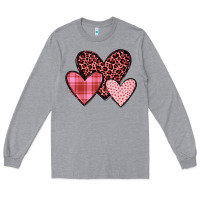 Heather Grey hearts Long Sleeve Tee - JahusDesignShop
